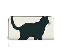 DDTKLSNV Women'S Wallet Pu Leather Zip Around Travel Wallet Card Holder Happy Walking Cat Clucth Purse Gift For Women Ladies