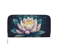 DDTKLSNV Women'S Wallet Pu Leather Zip Around Travel Wallet Card Holder Magic Lotus Floral Clucth Purse Gift For Women Ladies