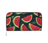 DDTKLSNV Women'S Wallet Pu Leather Zip Around Travel Wallet Card Holder Red Watermelon Clucth Purse Gift For Women Ladies