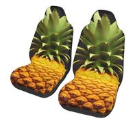 DDTKLSNV Yellow Pineapple Car Seat Covers Set of 2 Waterproof Breathable Front Seat Protector Universal Fit for Most Cars Suvs Trucks Easy to Install Seat Cushion Cover Car Accessories