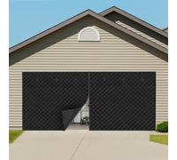 Ddtohan Garage Door Screen, Winter Insulated Door Curtain, Magnetic Thermal Insulated, Black, 8ft x 7ft