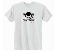ddttrrRREERWK Don't Panic T-Shirt The Hitchhiker's Guide to The Galaxy White M