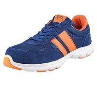DDTX Cow Leather Work and Safety Sports Shoes Steel Toe Cap for Men and Women Lightweight SB Blue Size 9