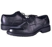 DDTX Men's Genuine Leather Shoes Uniform Dress Shoes SRC Anti-Slip EH Insulation Shoes for Chef/Office Lightweight 9.5UK Black