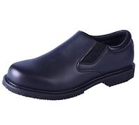 DDTX Real Leather Work Shoes Men Black Lightweight Slip on Kitchen Shoes for Chef, SRC EH Protection Insulated Size 12