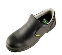 DDTX Safety Shoes Composite Toe Lightweight Work Shoes Men Black Slip On Kitchen Shoes for Chef S2 SRC Size 12