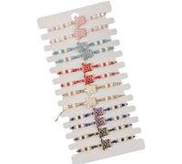 Ddujbtp 12Pieces Nature Theme Adjustable Braided Bracelets Handmade With Crystal Turquoise Beads And Alloy Charm For Stacking Friendship Bracelets Set
