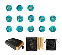 Ddujbtp 13Pcs Glass Runes Stone Energy Gemstones Engraved Runes Pocket Stone Meditations Witchcrafts Women Men Irregular Divination Runes Stone Metaphysical Heal Runes