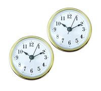 Ddujbtp 2Pcs Quartzs Clock Insert 65MM Roman/Arabic Numerals Clear Lens Gold Silver Trim Ideal For Clock Repair Craft Projects Battery Operated
