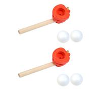 Ddujbtp 2Pcs Wood Ball Blowing Game Toy For Children Enhancing Fine Motor Skill Learning Breath Training For Lung Capacity Hand Eye Coordination