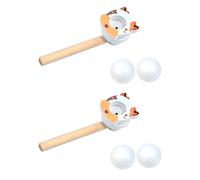 Ddujbtp 2Pcs Wood Ball Blowing Game Toy For Children Enhancing Fine Motor Skill Learning Breath Training For Lung Capacity Hand Eye Coordination