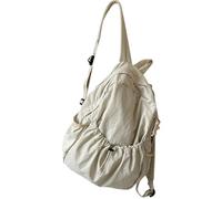 Ddujbtp Casual Backpack for Women with Large Capacity Stylish Pleated School Bag Aesthetic Rucksack for Junior High Students