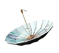 Ddujbtp Chinese Stylse Vintage Umbrella Printed Floral Classic Three Folding Umbrella for Wedding Photography Props Decoration