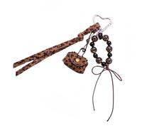 Ddujbtp Cute Mini Leopard Print Purse with Beaded Rope Keychain Bag Pendant Keyring for Handbag Backpack Accessories and More
