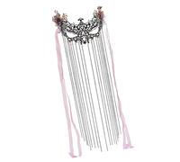 Ddujbtp Exotic Tassels Face With Handmade Fringe Retro Pearls Face Veil Jewelry For Dance Performers Wedding Bride Headwear Dancer