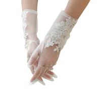 Ddujbtp Flexible Short Lace Gloves Premium Breathable Fabric Ideal For Bride Wedding Dress Coordination Bridal Gloves For Weddings