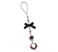 Ddujbtp Gothic Phone Lanyard Butterfly Heart Keychain Pendant Versatile Phone Strap Fashionable Accessory for Phones Fashionable Phone Lanyard