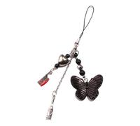 Ddujbtp Gothic Phone Lanyard Butterfly Heart Keychain Pendant Versatile Phone Strap Fashionable Accessory for Phones Fashionable Phone Lanyard