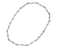 Ddujbtp Heavy Duty Padlock Choker Metal Collar Thorns Iron Necklace Unisex Chain Hip-hop Gothic for Men Women Anniversary Punk Thorns Necklace