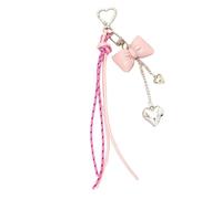 Ddujbtp Korean Style Tassels Leather Bows Keychain Multi Function Bag Charm Accessory Phone Ornament Bag Pendant for Women