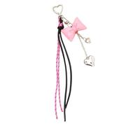 Ddujbtp Korean Style Tassels Leather Bows Keychain Multi Function Bag Charm Accessory Phone Ornament Bag Pendant for Women