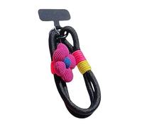 Ddujbtp Multicolor Elastic Phone Strap Cord With Decorative Flower Charm And Secure T Clip For Accessories Multicolor Design Colorful Elastic Phone Lanyard