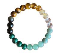 Ddujbtp Natural Crystal and Peacocks Stone Money Attractor Beautiful with Crystal Stone Beaded Bangles Meaningful Gift