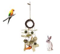 Ddujbtp Natural Wood Small Animal Chew String Toy For Rabbits Teeth Trimming Hamster Biting Relief And Parrot Interaction Playset Small Pet Chew Toy