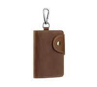 Ddujbtp PU Leather Key Holder with Card Slot for Men Practical Waist Clip Keychain Organizer Compact Travel Essential