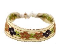 Ddujbtp Strawberry Flower Embroidered Bohemia Weave Rope Friendship Bracelets Handmade Charm Bangles Jewelry Handmade Braided Wristlet Charm Friendship