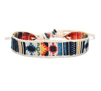 Ddujbtp Strawberry Flower Embroidered Bohemia Weave Rope Friendship Bracelets Handmade Charm Bangles Jewelry Handmade Braided Wristlet Charm Friendship