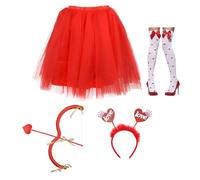 Ddujbtp Valentine Day Cupids Costume Bows Arrows Heart Headband Tutus Skirt Angell Fancy Dress Accessories For Halloween Party Valentines Cupids Costume Accessories