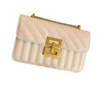 Ddujbtp Vintage Embossed Diamond Pattern Chain Shoulder Bag for Women PU Leather Crossbody Purse with Adjustable Strap