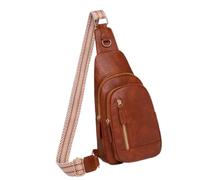 Ddujbtp Vintage Multifunctional Women's Chest Bag with Adjustable Strap and Multiple Pockets Sling Pack Crossbody Shoulder Bag