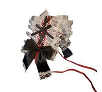 Ddujbtp Women Cosplay Headdress with Delicate Lace and Ribbon Bowknot Cosplay Headband Elegant Headpiece for Sweet Maid Girls Anime Convention Headwear