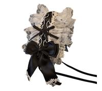 Ddujbtp Women Cosplay Headdress with Delicate Lace and Ribbon Bowknot Cosplay Headband Elegant Headpiece for Sweet Maid Girls Anime Convention Headwear