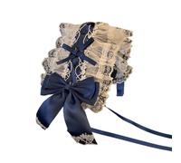 Ddujbtp Women Cosplay Headdress with Delicate Lace and Ribbon Bowknot Cosplay Headband Elegant Headpiece for Sweet Maid Girls Anime Convention Headwear