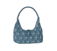 Ddujbtp Women Vintage Denims Small Underarm Bag Korean Style Sweet Lace Bowknot Shoulder Bag Zippered Handbag Jeans Armpit Purse
