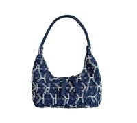 Ddujbtp Women Vintage Denims Small Underarm Bag Korean Style Sweet Lace Bowknot Shoulder Bag Zippered Handbag Jeans Armpit Purse