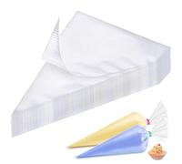 DDUP 100 Pcs Disposable Piping Bags,3 Size Cake Decorating Bags, Large Clear Plastic Pastry Bags Strong Icing Bag for Cake Cupcake Dessert Cookies Decoration (L / 100pcs)