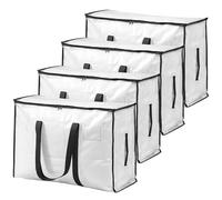 DDUP 95L Heavy Duty Storage Bags with Lids | Waterproof Moving Totes & Clear Window | Space-Saving Containers for Home, Moving, Travel (4 ack)