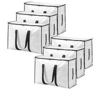 DDUP 95L Heavy Duty Storage Bags with Lids | Waterproof Moving Totes & Clear Window | Space-Saving Containers for Home, Moving, Travel (6 Packj)