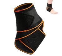 DDUP Ankle Support 1 Pack, Adjustable Breathable Ankle Brace for Sports Protect, Elastic Nylon Compression Wrap Strap for Sprained Ankle, Achilles Tendon, Running,One Size for Men Women(Orange)