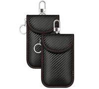 DDUP Faraday Bag for Car Keys,Faraday Pouch,Keyless Entry Signal Blocker Pouch with Carbon Fiber Design | Anti-Theft RFID Blocking for Keyless Entry & Fob Protection (2-Pack)