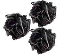 DDUP loofah,Shower Puff,Bath Loofah,Body Brush, Mesh Sponge, Mens Shower loofah,Exfoliating Bath Scrunchie for Women and Men, Soft Body Scrubber Bath Sponge 3pcs（Black Colour）