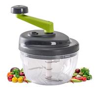 DDUP Multi-Function Manual Food Chopper, Processor Vegetable, Portable Hand Cranked String Garlic Mincer Onion Cutter for Veggies, Ginger, Fruits, Nuts,etc. Kitchen Use (520 ML-Grey-Hand-cranked)