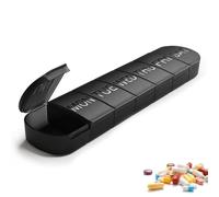 DDUP Portable Weekly Pill Box Organiser | Easy to Open 7 Day Premium Quality Tablet Box | Travel Pill Case with Snap Shut Lids Design |Tablet Organiser for Vitamins, Supplements (Colour D)