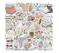 DDWQQ-50pcs Book Stickers Aesthetic Book Lover Gifts Adults Womencute Vinyl Decals Laptop Water Bottles Readers Journal Scrapbook Phone Waterproof Reading Stickers