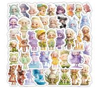 DDWQQ-50pcs Girl Waterproof Stickers, Kawaii Personality Doodle Water Bottle Diary Laptop Luggage Mobile Phone Vinyl Stickers Guitar