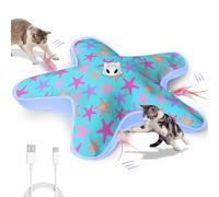 ddxcoo Interactive Cat Toys for Indoor Cats, Rechargeable Hide and Seek Cat Toy with Moving Concealed Feathers, Touch Activated Kitten Toys Cat Exercise Toys, Blue Purple Cover